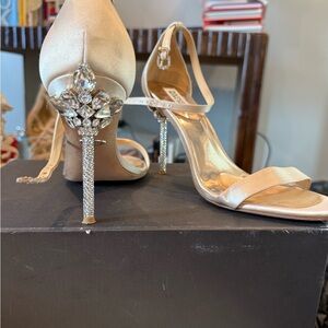 Badgley Mischka Champagne Crystal Heels
